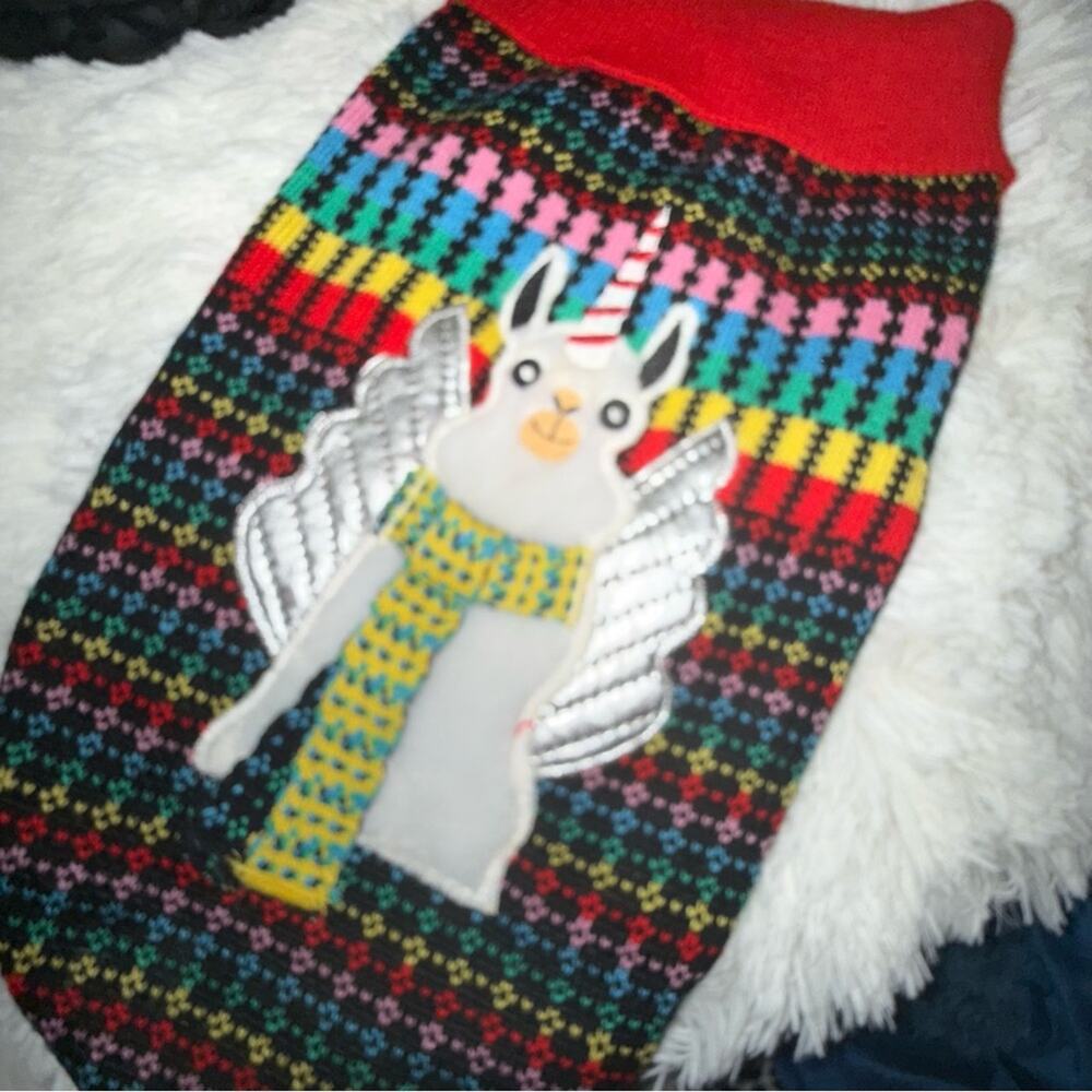 Unicorn silver knit dog/cat sweater